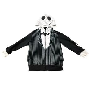 Disney Store Jack Skellington Hoodie Nightmare Before Christmas Zip-Up S(7/8)